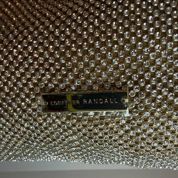 Loeffler Randall Gold Rhinestone Mesh Baguette Bag - Picture 4 of 13